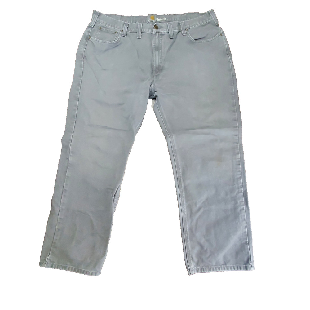 Carhartt B11 Mens Relaxed Fit Straight Leg Jeans 44x30 Gray 100% Cotton Workwear